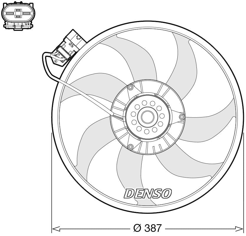 Denso Radiator Cooling Fan DER20017