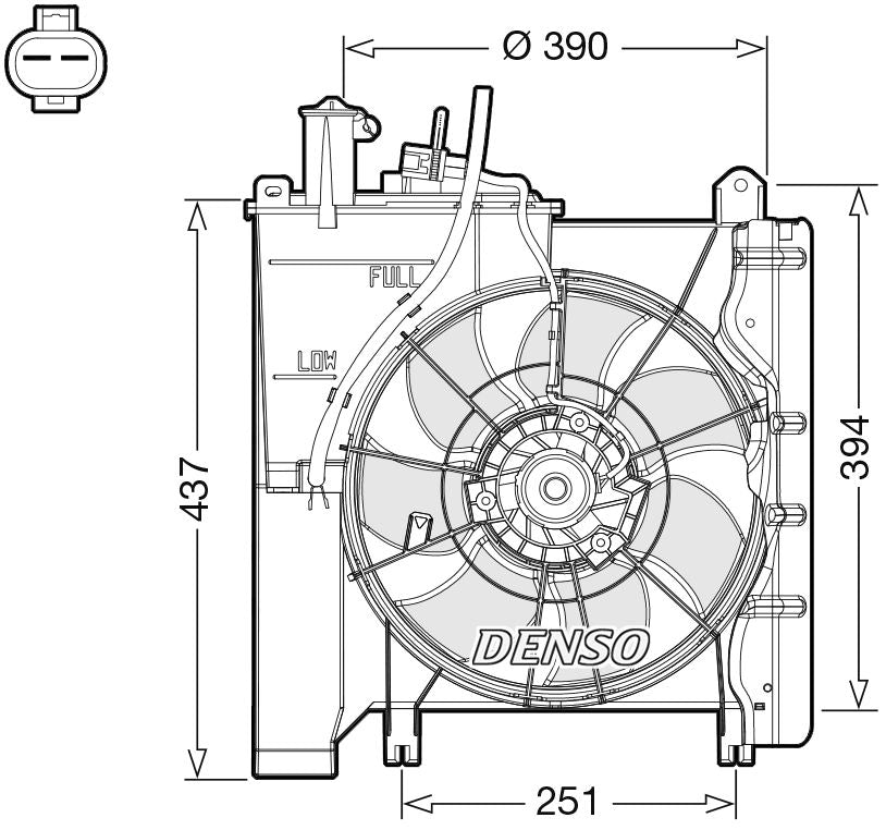 Denso Radiator Cooling Fan DER21023