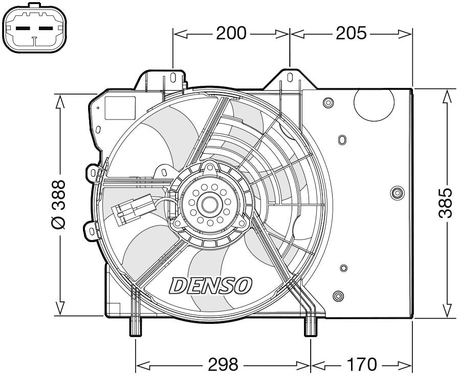 Denso Radiator Cooling Fan DER21024