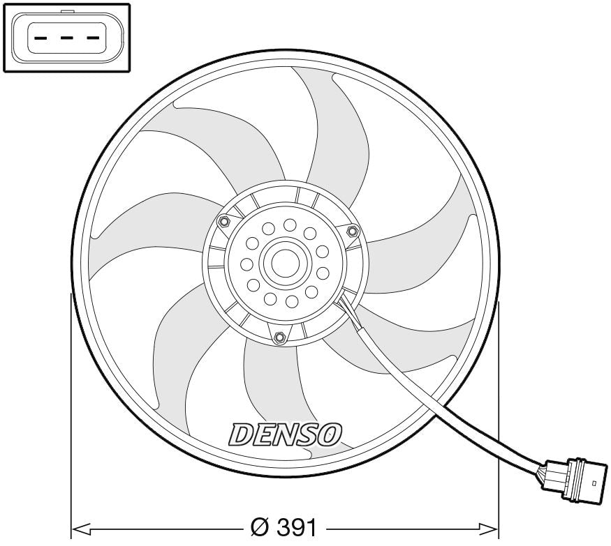 Denso Radiator Cooling Fan DER32014