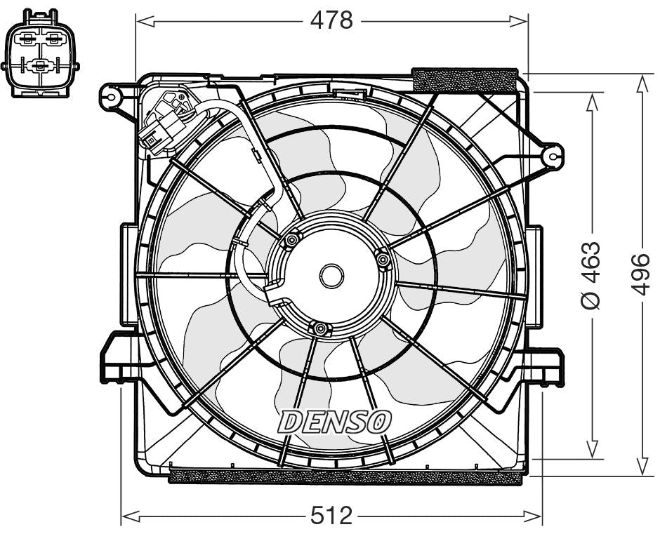 Denso Radiator Cooling Fan DER43000