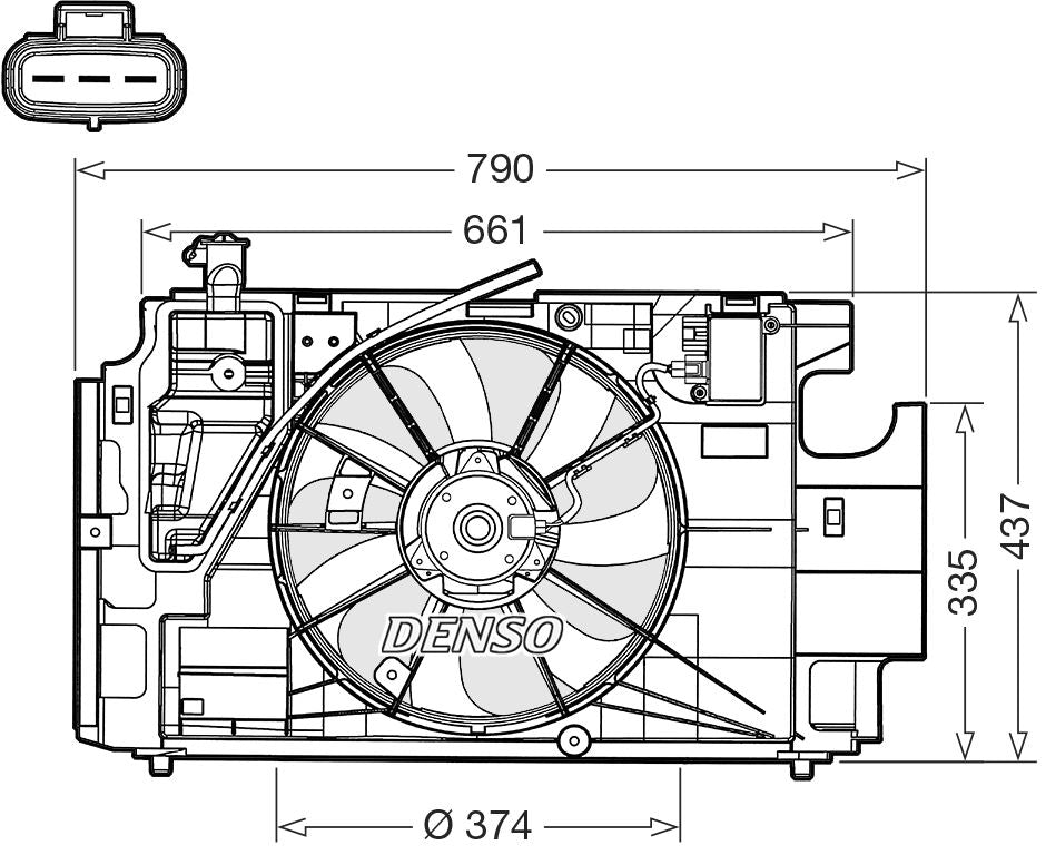 Denso Radiator Cooling Fan DER50004