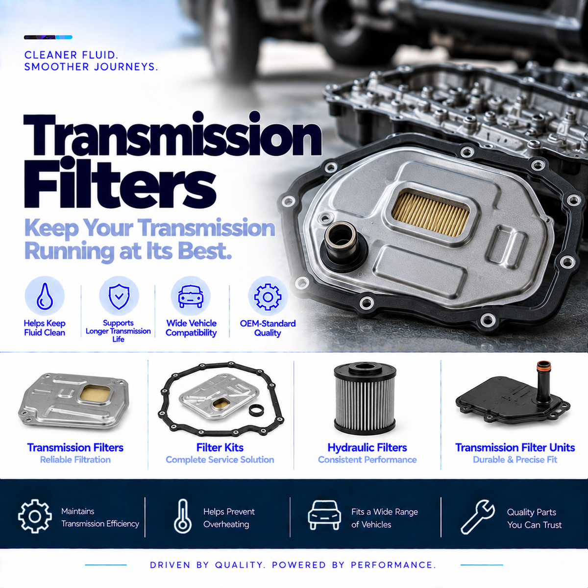 Automatic transmission hydraulic filters and gearbox oil change filter kits