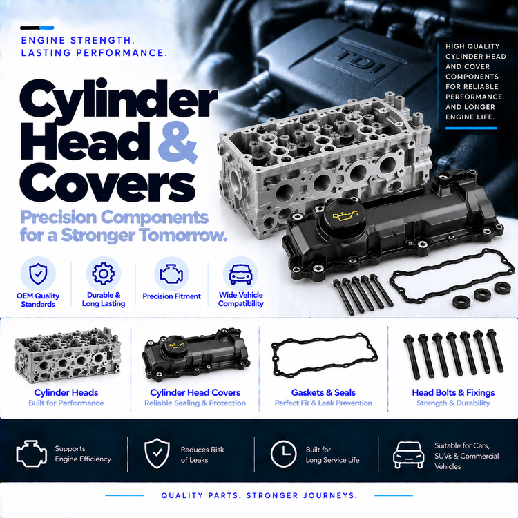 Unbranded automotive cylinder head cover and matching valve cover gasket.