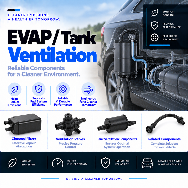 Unbranded automotive EVAP charcoal canister and fuel tank ventilation valve with visible connectors.