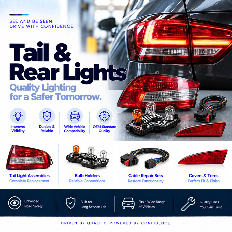 Automotive tail lights and rear light assemblies including LED and bulb rear lamps