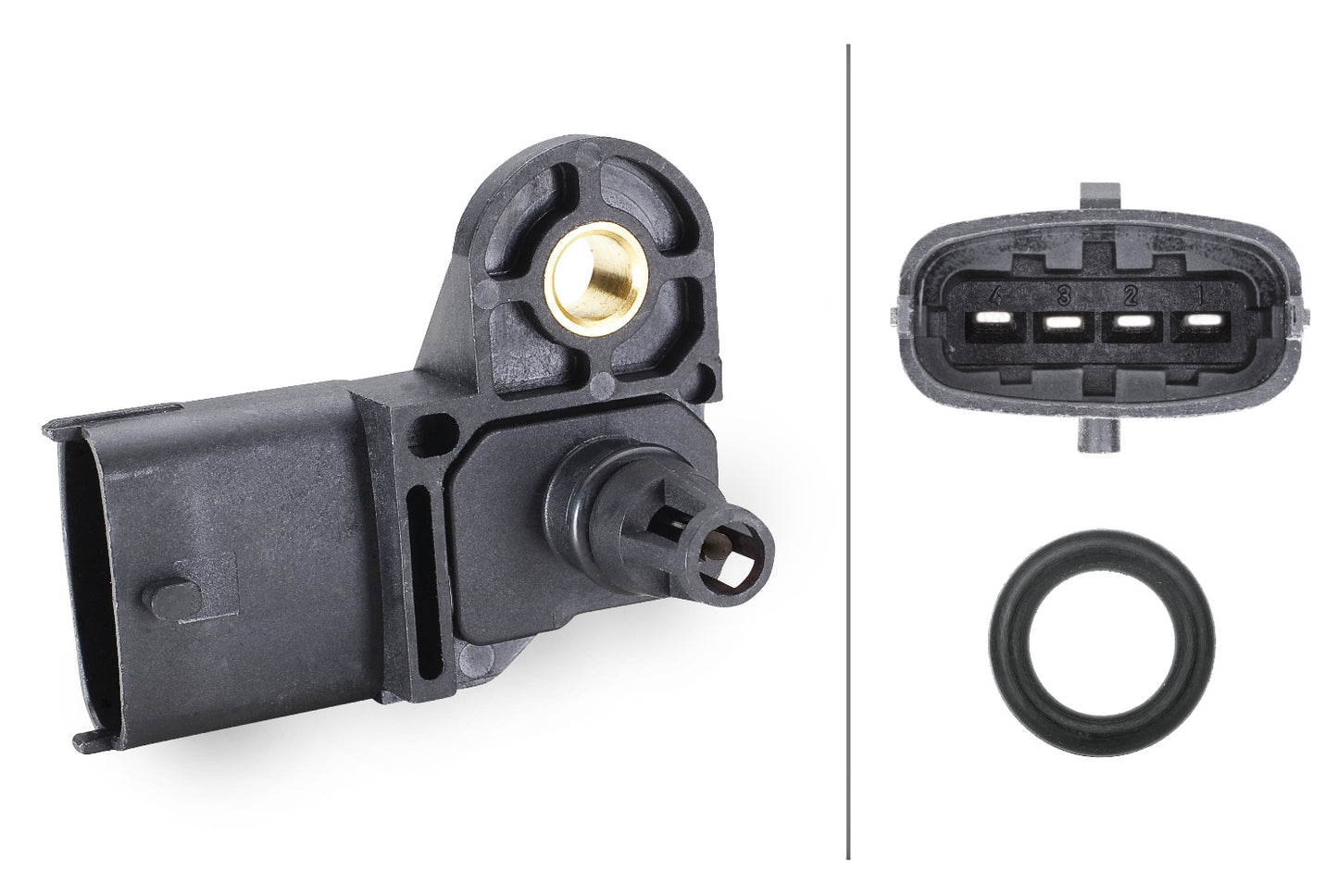 HELLA Sensor, boost pressure - 5V - 4-pin connector 6PP009400-291