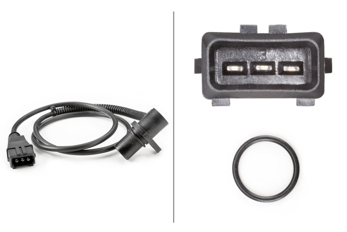 HELLA Sensor, crankshaft pulse - 12V - 3-pin connector 6PU009163-831