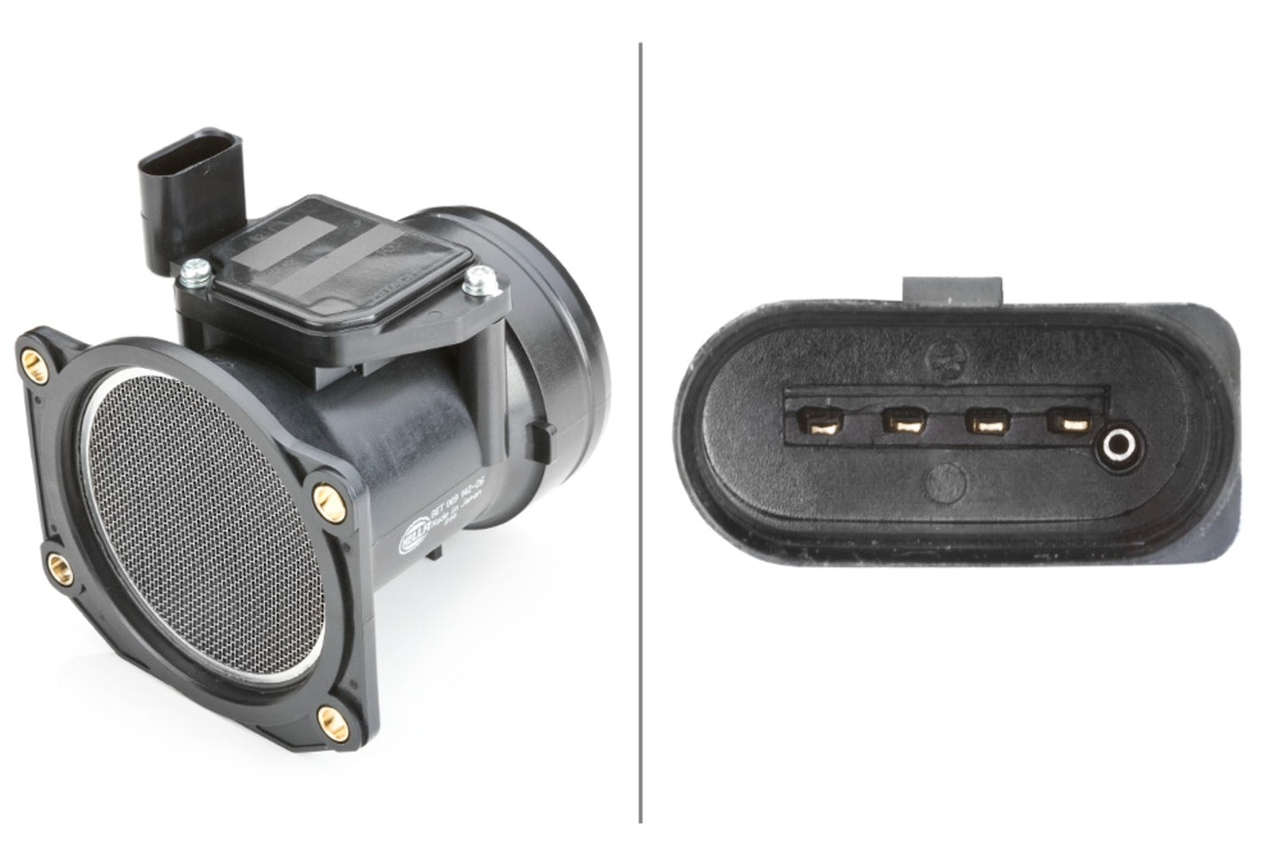 HELLA Mass Air Flow Sensor - 4-pin connector - Bolted 8ET009142-261