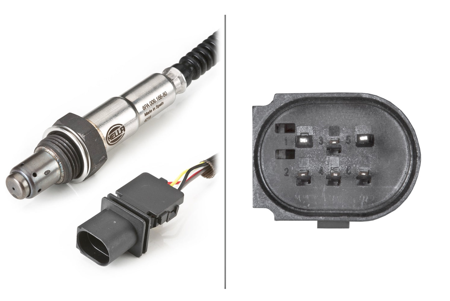 HELLA Oxygen sensor - 6-pin connector 6PA009166-801
