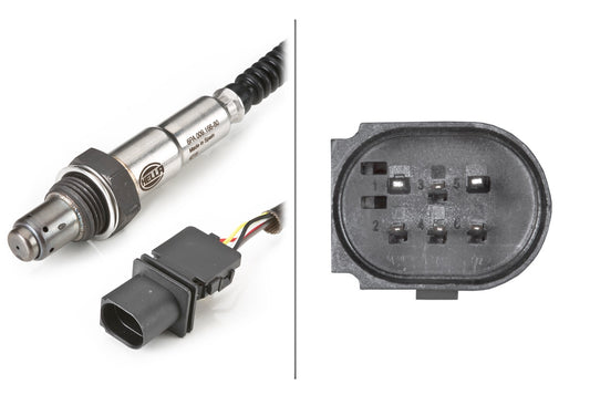 HELLA Oxygen sensor - 6-pin connector 6PA009166-801