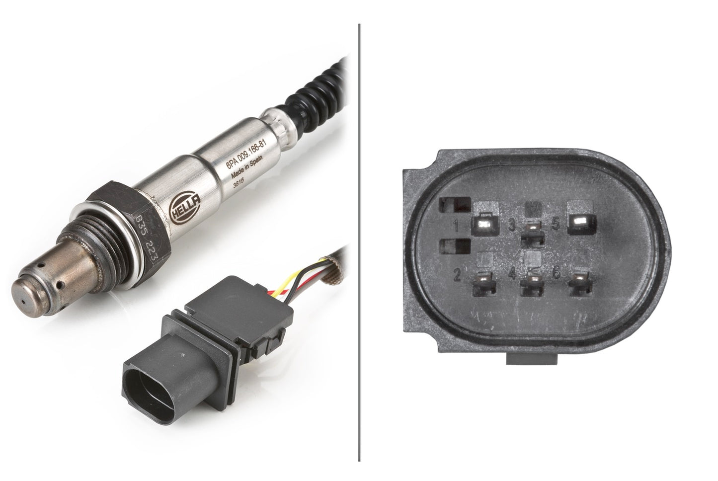 HELLA Oxygen sensor - 6-pin connector 6PA009166-811