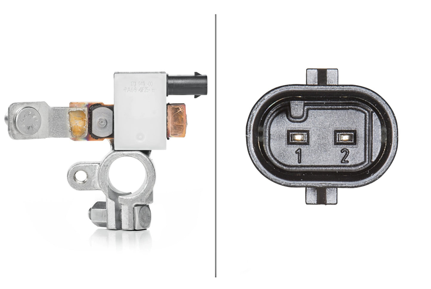 HELLA Sensor, battery management - 12V - Bolted 6PK010557-911