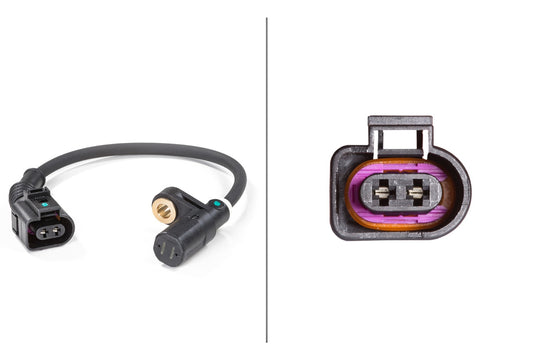 HELLA Sensor, wheel speed - 12V - 2-pin connector - Rear Axle 6PU009106-741