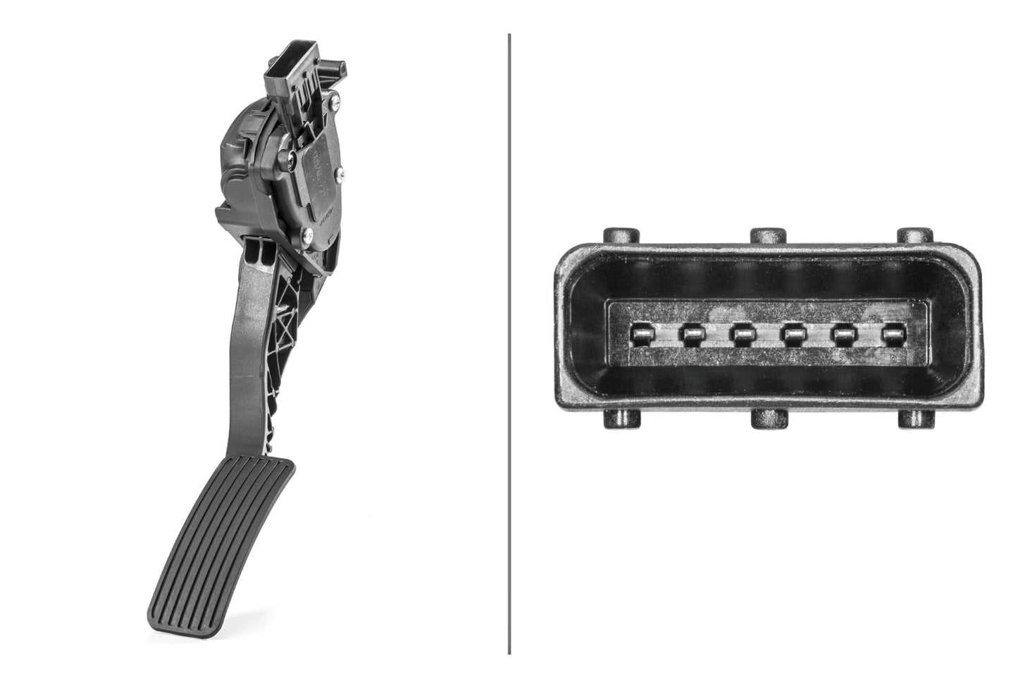 HELLA Sensor, accelerator pedal position - for right-hand drive vehicles - 6-pin conne 6PV009765-721