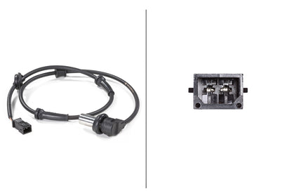 HELLA Sensor, wheel speed - 12V - 2-pin connector - Rear Axle Left/Rear Axle Right 6PU012806-151