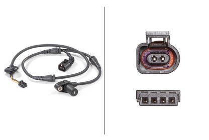 HELLA Sensor, wheel speed - 12V - 2-pin connector - Front Axle Left/Front Axle Right 6PU012806-171