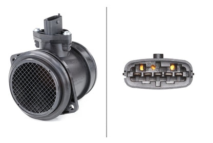 HELLA Mass Air Flow Sensor - 5-pin connector - Pipe-neck 8ET009149-371