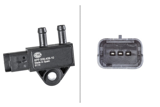 HELLA Sensor, exhaust pressure - 3-pin connector - Bolted 6PP009409-101