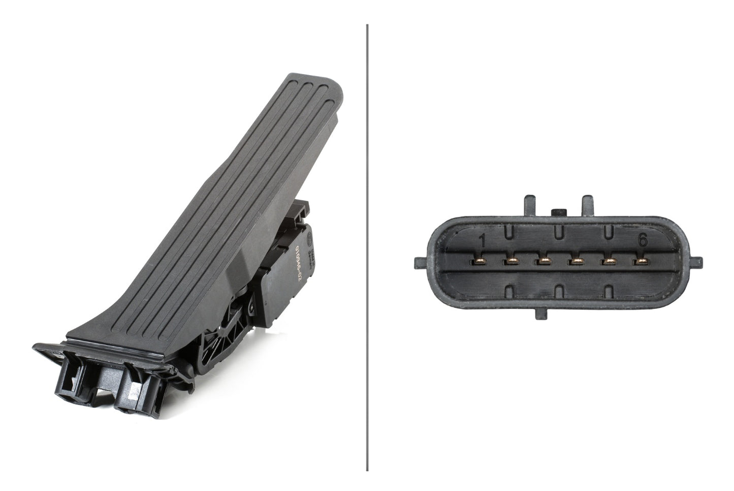 HELLA Sensor, accelerator pedal position - for left-hand drive vehicles - 6-pin connec 6PV010946-021