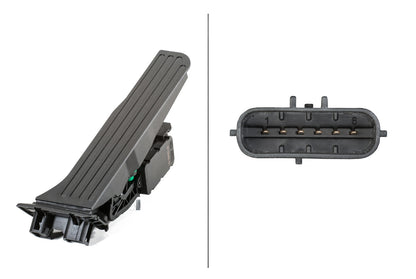 HELLA Sensor, accelerator pedal position - for left-hand drive vehicles - 6-pin connec 6PV010946-011