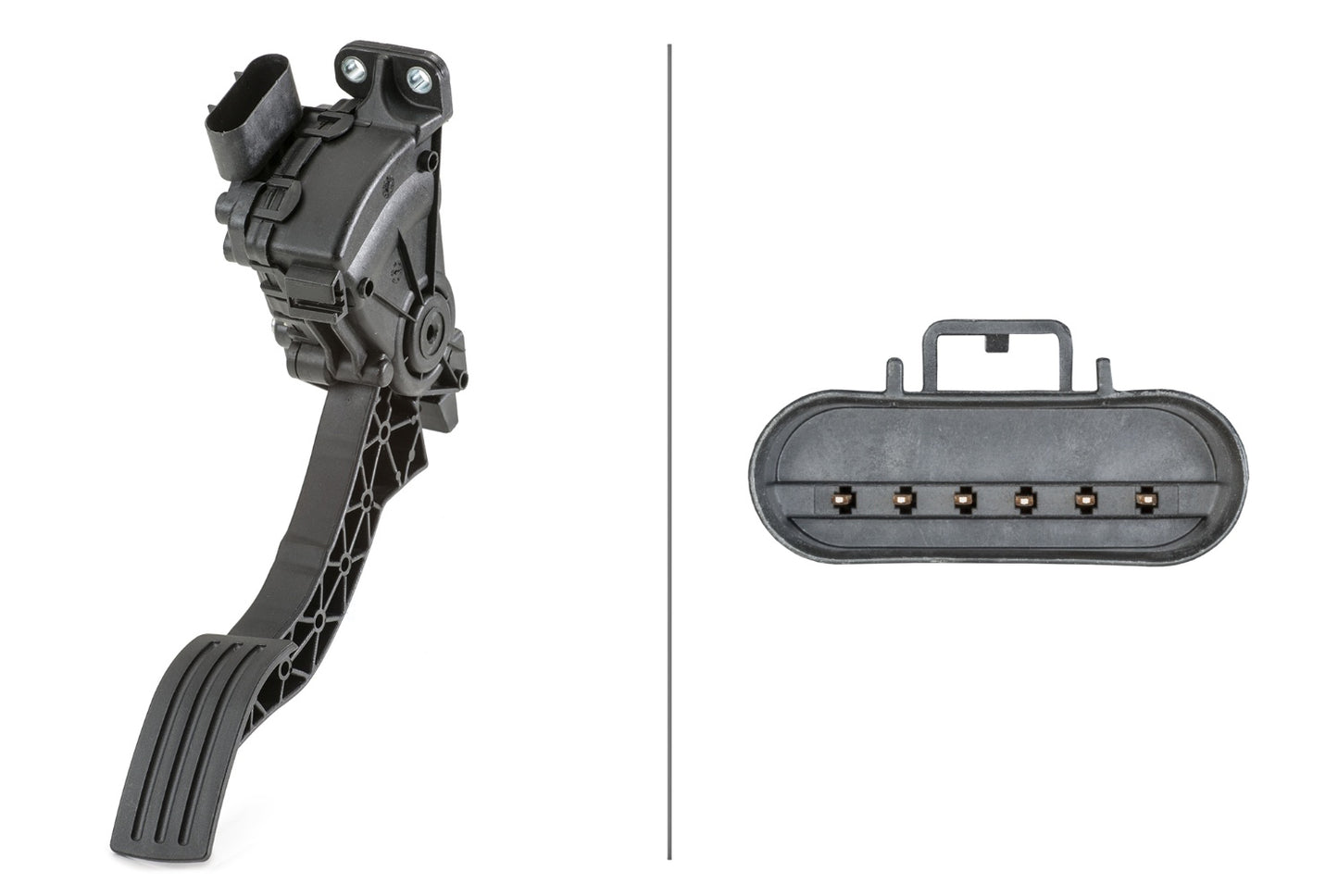 HELLA Sensor, accelerator pedal position - for right-hand drive vehicles - 6-pin conne 6PV010946-161