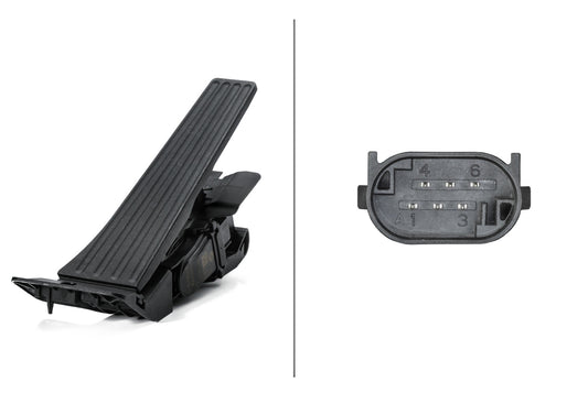 HELLA Sensor, accelerator pedal position - for left-hand drive vehicles - 6-pin connec 6PV010946-231