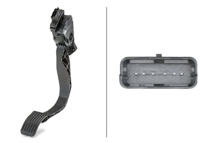 HELLA Sensor, accelerator pedal position - for left-hand drive vehicles - 6-pin connec 6PV009949-721