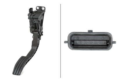 HELLA Sensor, accelerator pedal position - for left-hand drive vehicles - 6-pin connec 6PV010946-201