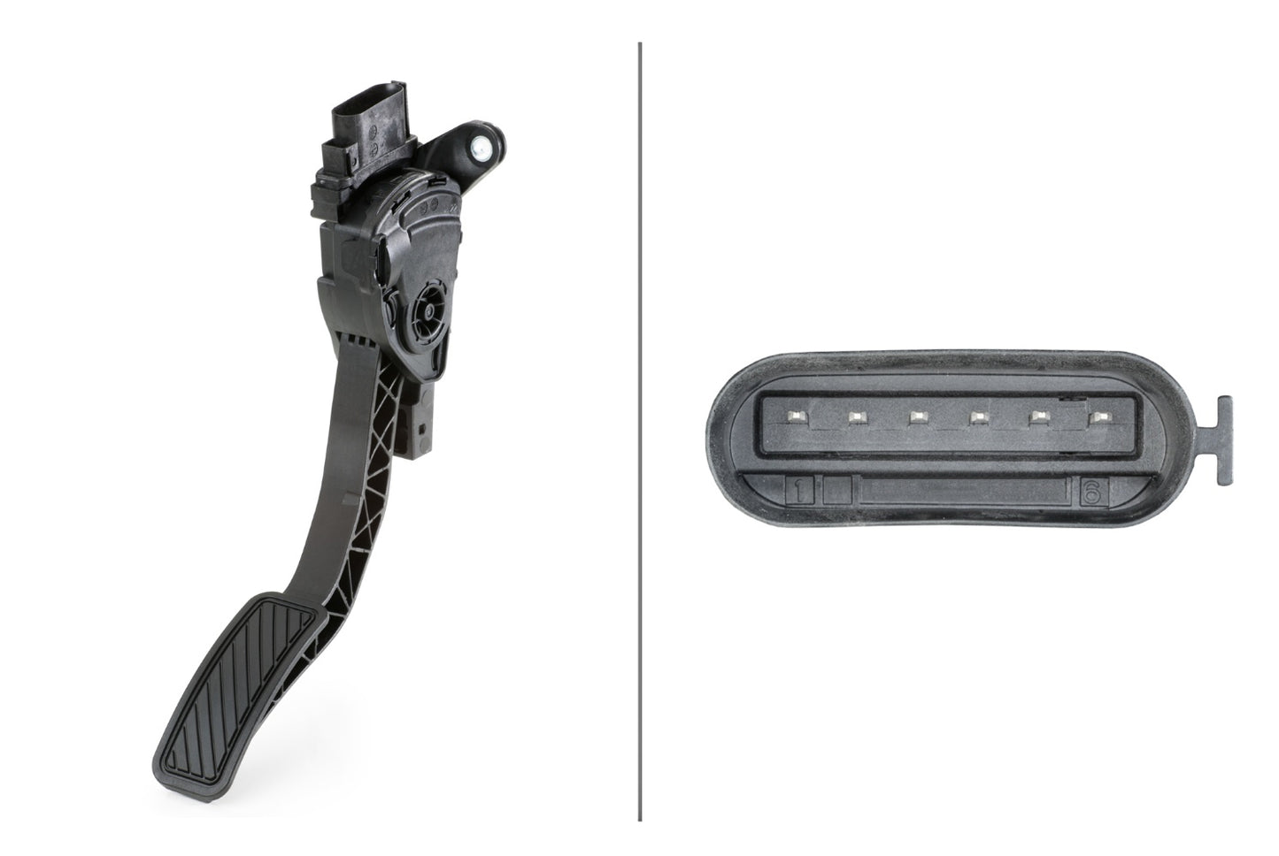 HELLA Sensor, accelerator pedal position - for left-hand/right-hand drive vehicles - 6 6PV009517-701