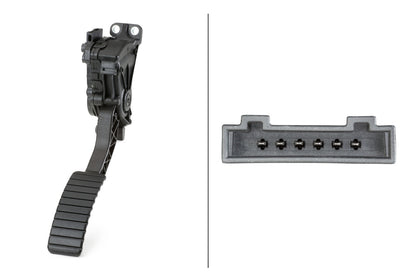 HELLA Sensor, accelerator pedal position - for left-hand drive vehicles - 6-pin connec 6PV010946-181