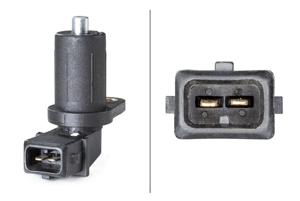 HELLA Sensor, crankshaft pulse - 12V - 2-pin connector - in transmission housing 6PU009163-381