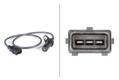 HELLA Sensor, crankshaft pulse - 12V - 3-pin connector 6PU009146-121