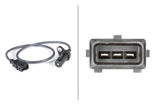 HELLA Sensor, crankshaft pulse - 12V - 3-pin connector 6PU009146-121
