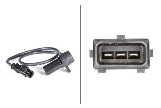 HELLA Sensor, crankshaft pulse - 12V - 3-pin connector 6PU009146-211