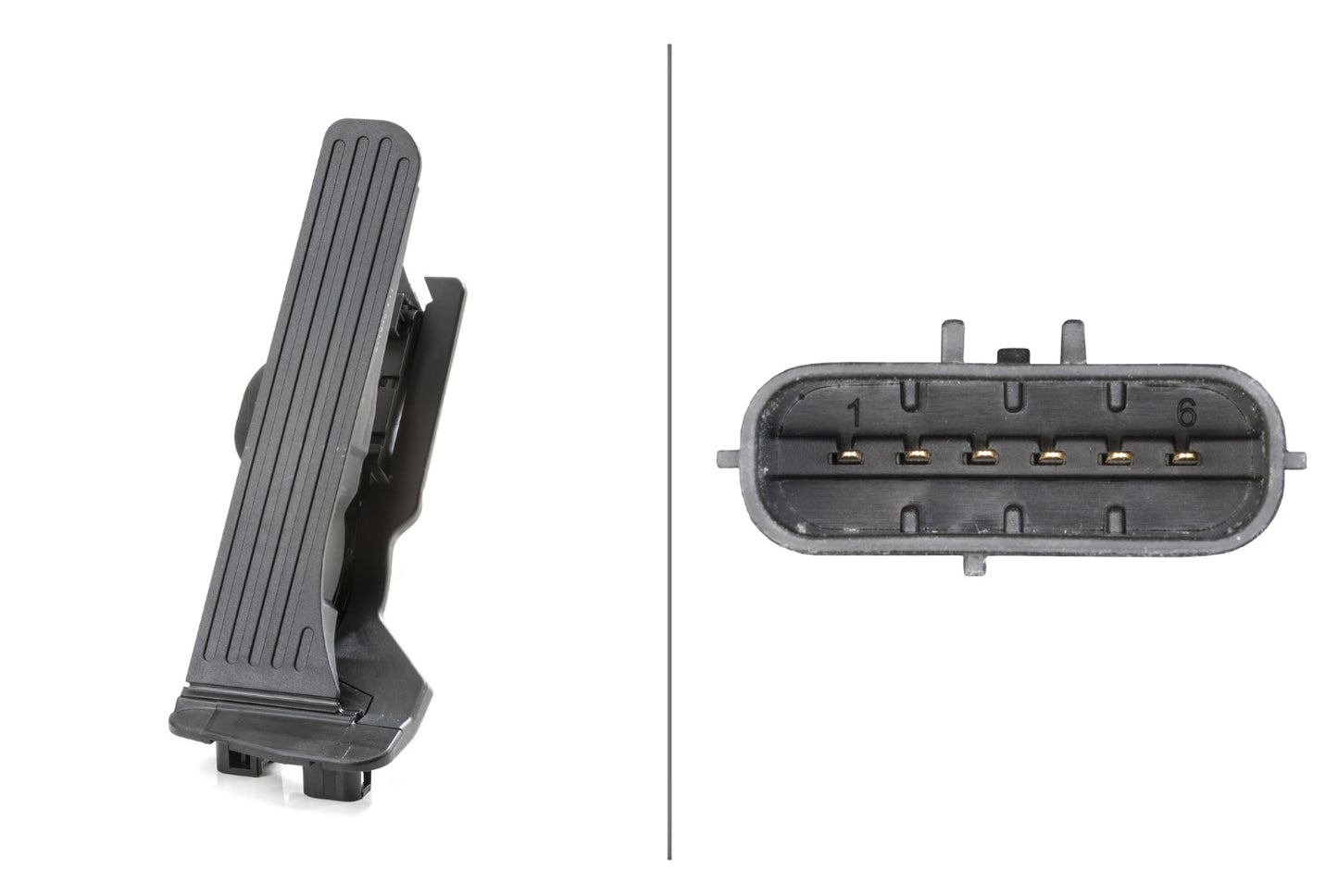 HELLA Sensor, accelerator pedal position - for right-hand drive vehicles - 6-pin conne 6PV011040-711