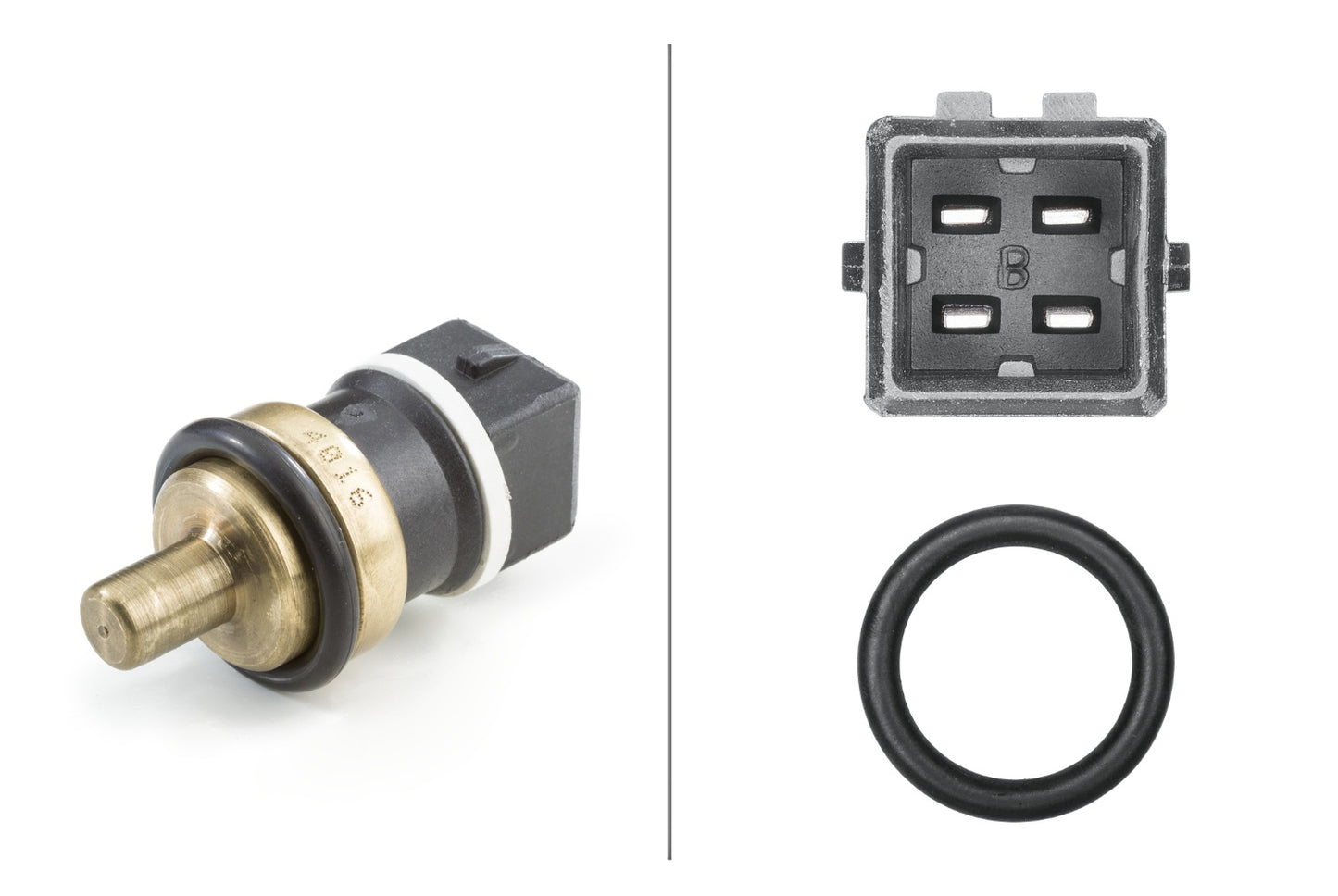 HELLA Sensor, coolant temperature - 4-pin connector 6PT358058-201