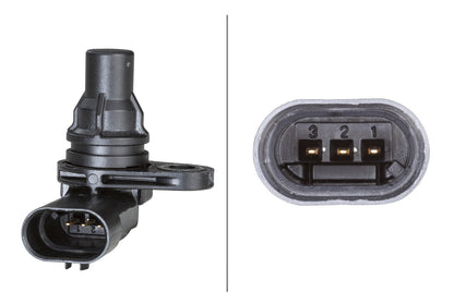 HELLA Sensor, camshaft position - 3-pin connector - frontal sided 6PU009121-321