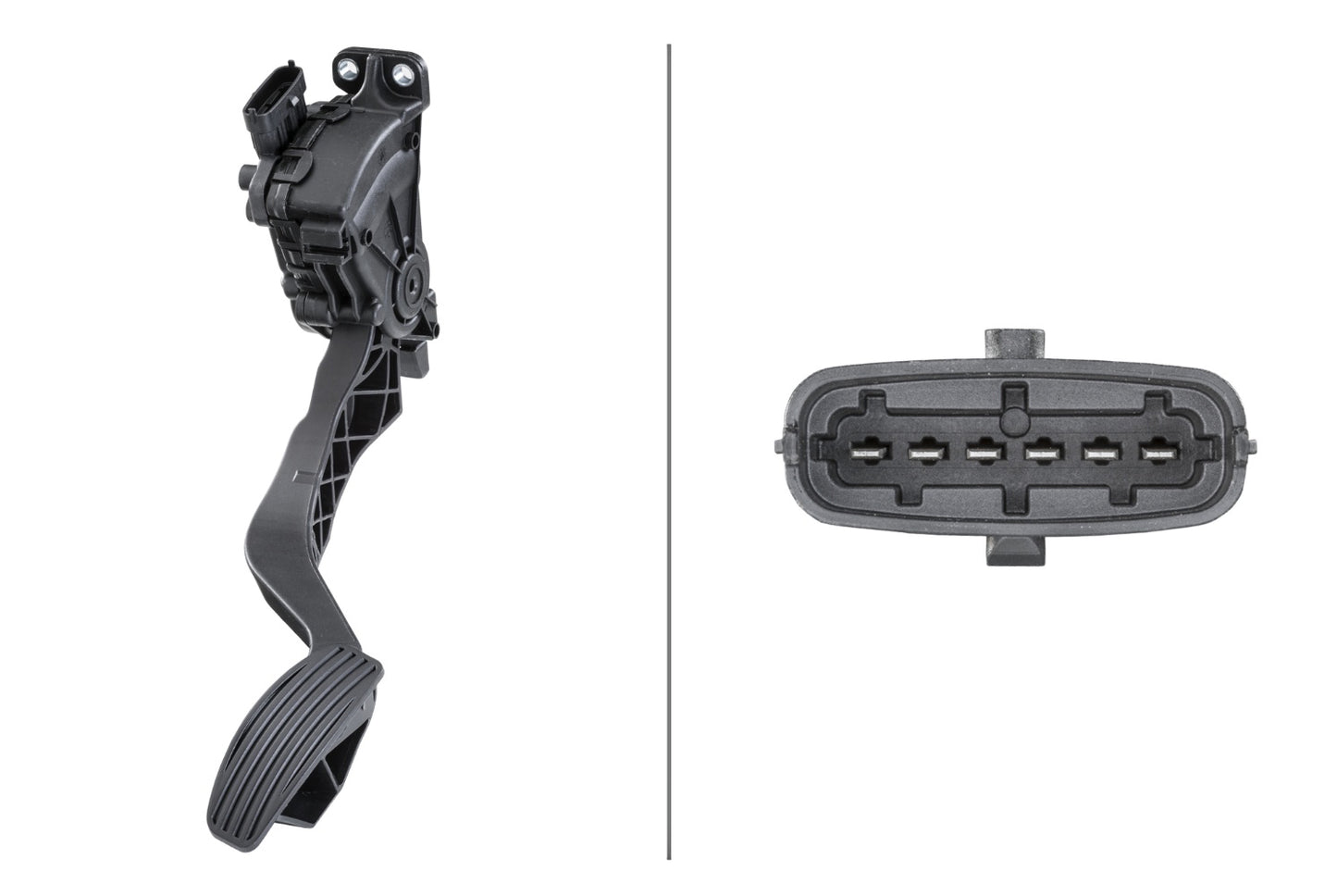 HELLA Sensor, accelerator pedal position - for left-hand drive vehicles - 6-pin connec 6PV009417-701