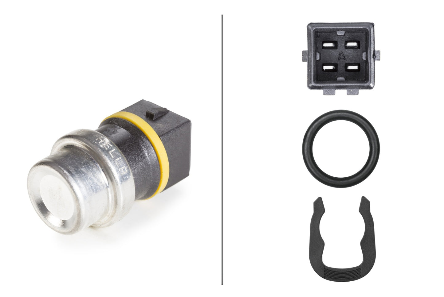 HELLA Sensor, coolant temperature - 12V - 4-pin connector 6PT009107-421