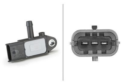 HELLA Sensor, exhaust pressure - 3-pin connector - Bolted 6PP009409-181