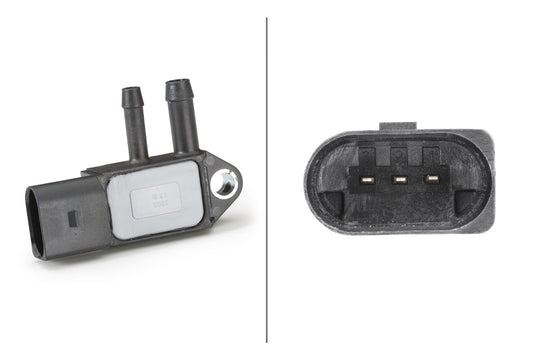 HELLA Sensor, exhaust pressure - 3-pin connector - Bolted 6PP009409-251