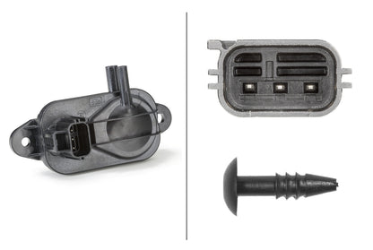 HELLA Sensor, exhaust pressure - 3-pin connector - Plugged 6PP009409-271