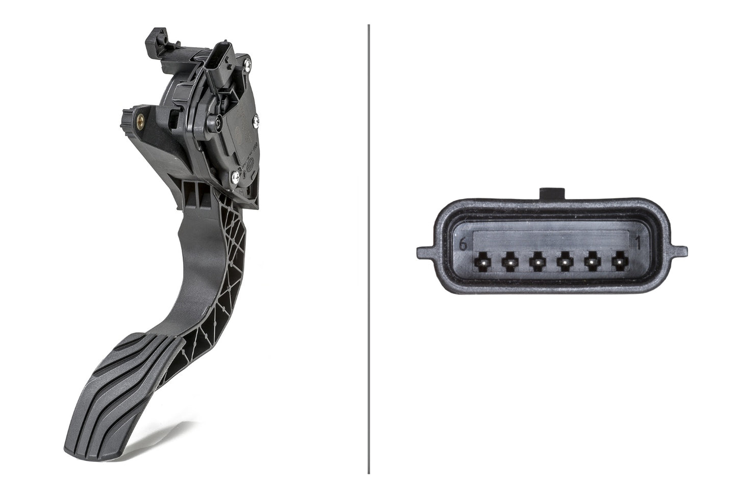 HELLA Sensor, accelerator pedal position - for left-hand/right-hand drive vehicles - 6 6PV009978-811