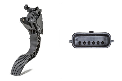 HELLA Sensor, accelerator pedal position - for left-hand/right-hand drive vehicles - 6 6PV009978-811
