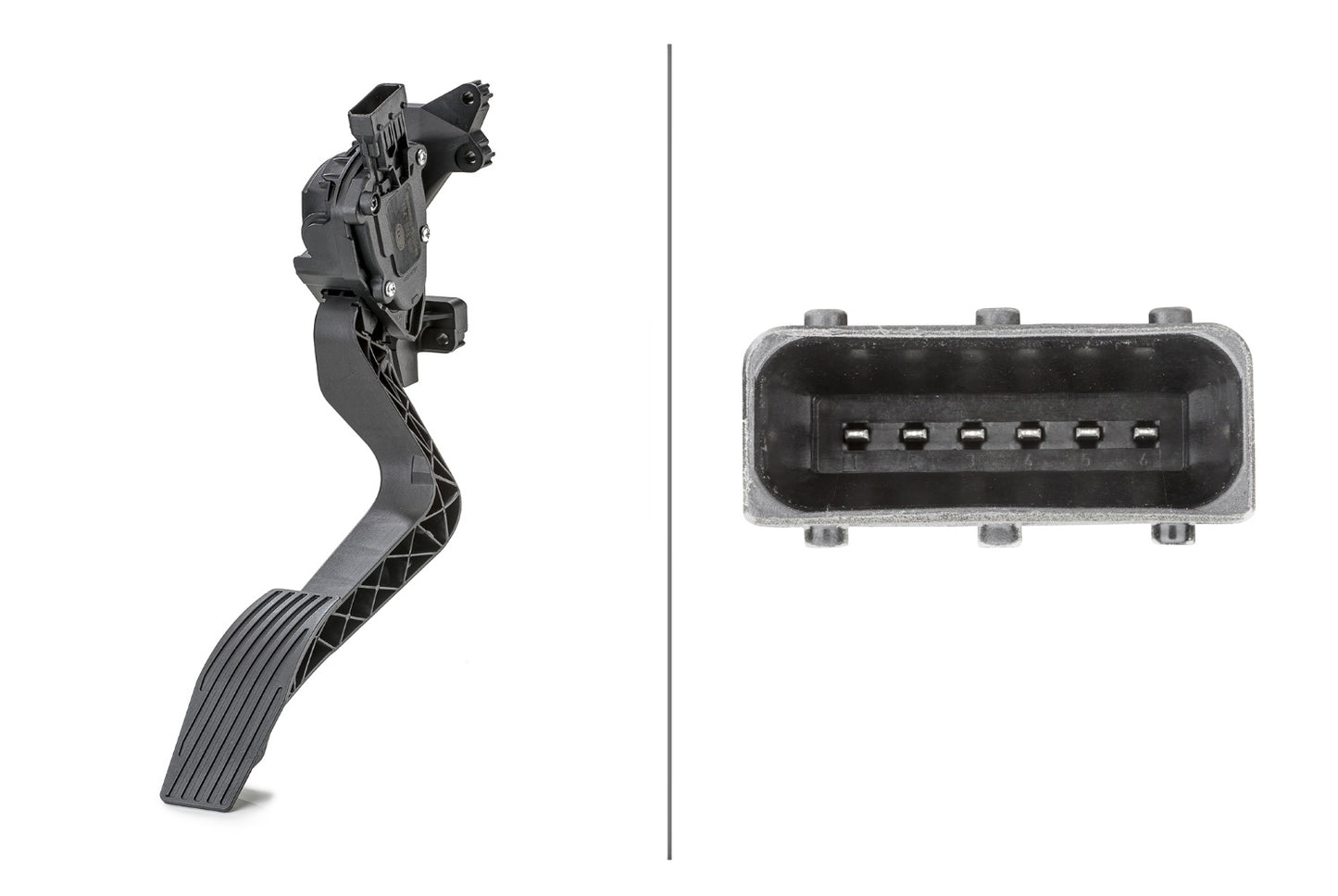 HELLA Sensor, accelerator pedal position - for left-hand drive vehicles - 6-pin connec 6PV010175-711