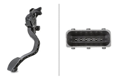 HELLA Sensor, accelerator pedal position - for left-hand drive vehicles - 6-pin connec 6PV010175-721