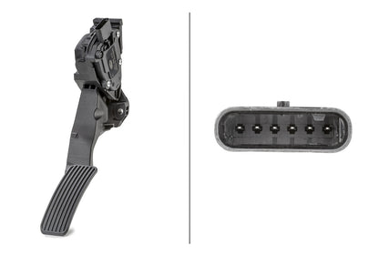 HELLA Sensor, accelerator pedal position - for right-hand drive vehicles - 6-pin conne 6PV011554-711