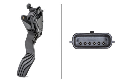 HELLA Sensor, accelerator pedal position - for left-hand/right-hand drive vehicles - 6 6PV012902-701