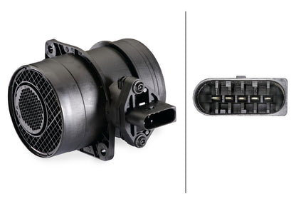 HELLA Mass Air Flow Sensor - 5-pin connector - Bolted 8ET009142-571